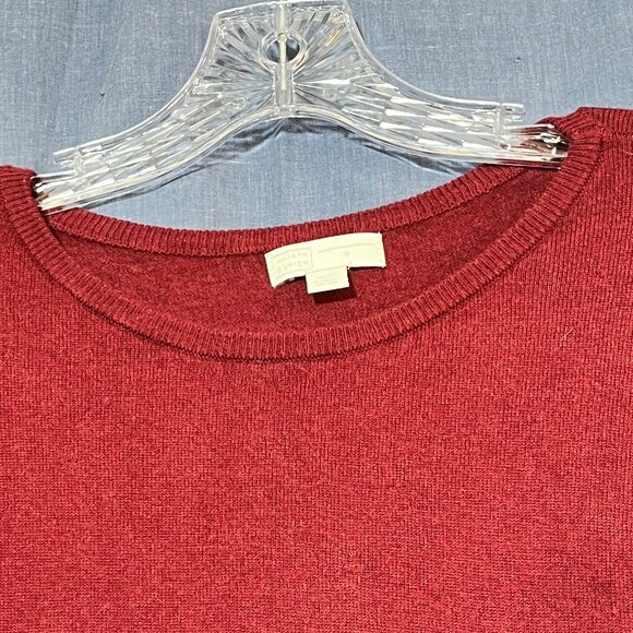 14th & Union scoop neck merlot burgundy sweater with gathered cuffs size M - Picture 4 of 6